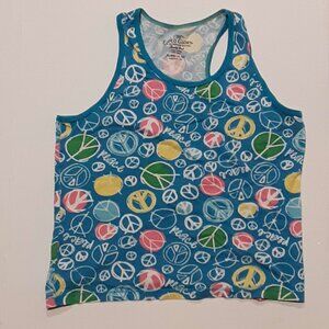 Peace Sign Faded Glory PJ Set Tank Top + Shorts